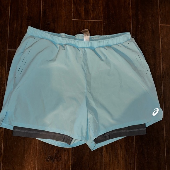 Light Blue ASICS Shorts - Picture 1 of 1